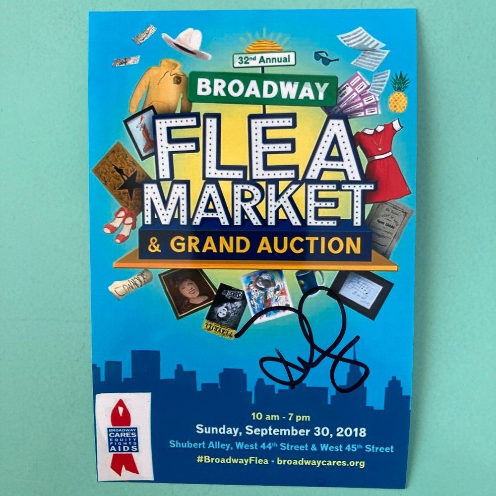 Drew Gehling Signed 4”X6” Color Photo Of the Broadway FleaMarket Poster Waitress
